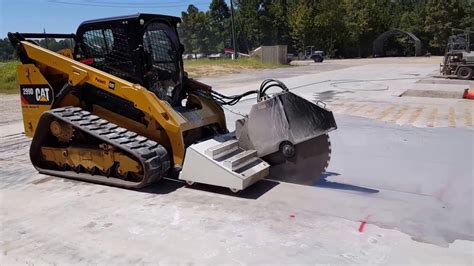 hot saw for skid steer|skid steer attachments concrete saw.